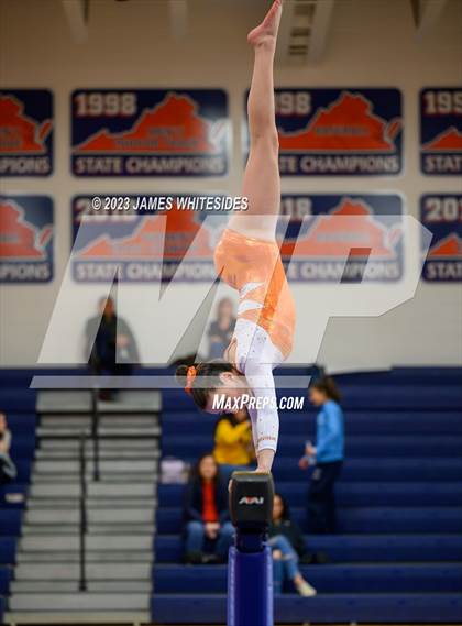 Thumbnail 2 in Hayfield Varsity Gymnastics @ West Springfield HS photogallery.