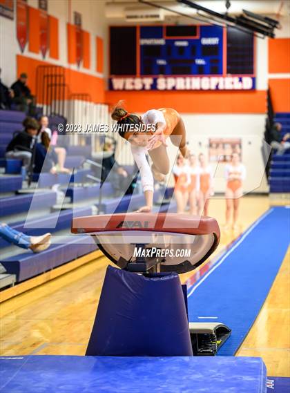 Thumbnail 2 in Hayfield Varsity Gymnastics @ West Springfield HS photogallery.