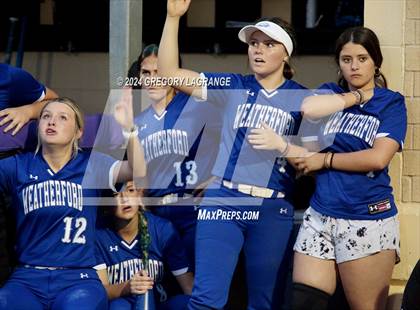 Thumbnail 1 in Weatherford vs Timber Creek (UIL 6A Softball Area Game 1) photogallery.
