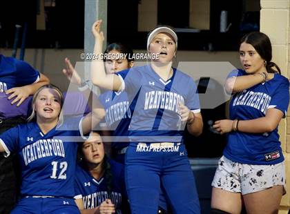 Thumbnail 2 in Weatherford vs Timber Creek (UIL 6A Softball Area Game 1) photogallery.