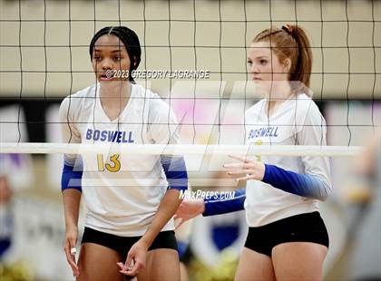 Thumbnail 3 in Boswell vs Fossil Ridge (UIL 6A Volleyball Bi-District) photogallery.