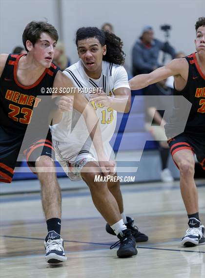 Thumbnail 1 in Temecula Valley vs. Hemet (Linfield Christian Caged Classic) photogallery.