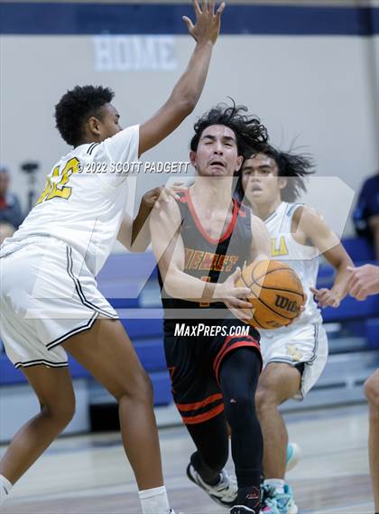 Thumbnail 1 in Temecula Valley vs. Hemet (Linfield Christian Caged Classic) photogallery.