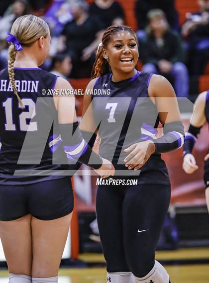 Thumbnail 2 in Hardin vs Warren (UIL Volleyball 3A DII Bi-District) photogallery.