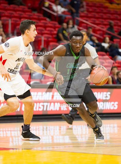Thumbnail 1 in Coral Springs vs. Miami Christian (HoopHall Miami Invitational) photogallery.