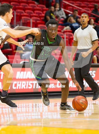 Thumbnail 2 in Coral Springs vs. Miami Christian (HoopHall Miami Invitational) photogallery.
