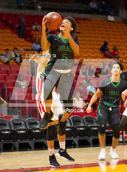 Thumbnail 3 in Coral Springs vs. Miami Christian (HoopHall Miami Invitational) photogallery.