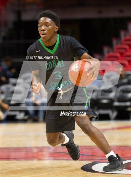 Thumbnail 1 in Coral Springs vs. Miami Christian (HoopHall Miami Invitational) photogallery.