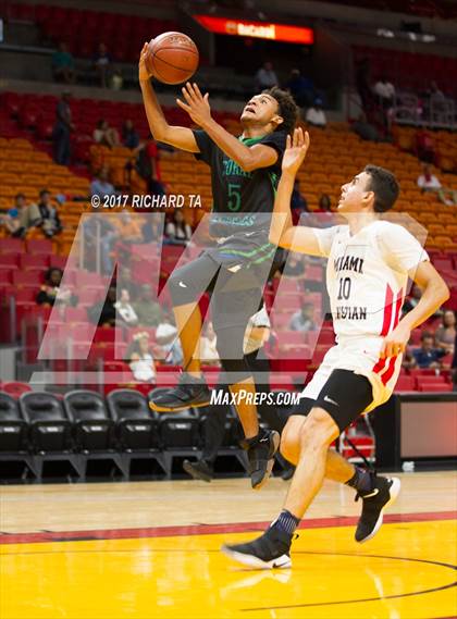 Thumbnail 2 in Coral Springs vs. Miami Christian (HoopHall Miami Invitational) photogallery.