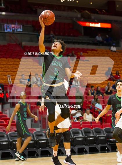 Thumbnail 1 in Coral Springs vs. Miami Christian (HoopHall Miami Invitational) photogallery.