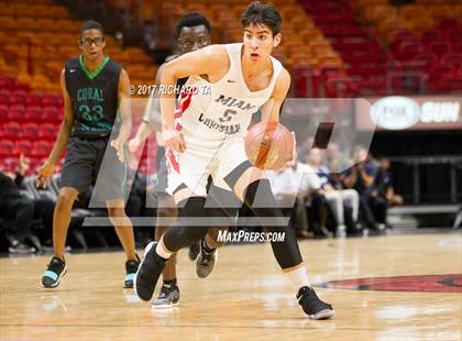 Thumbnail 2 in Coral Springs vs. Miami Christian (HoopHall Miami Invitational) photogallery.