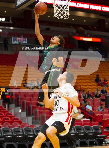 Thumbnail 1 in Coral Springs vs. Miami Christian (HoopHall Miami Invitational) photogallery.