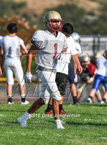 Thumbnail 2 in Justin-Siena @ Cardinal Newman (Scrimmage) photogallery.