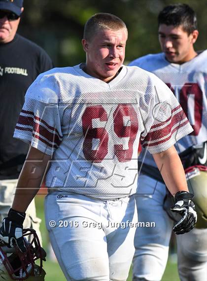 Thumbnail 2 in Justin-Siena @ Cardinal Newman (Scrimmage) photogallery.