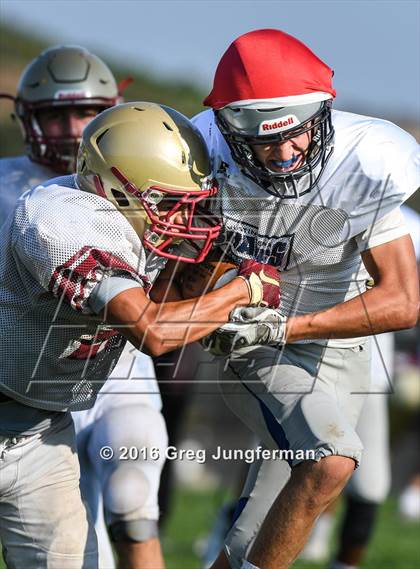 Thumbnail 2 in Justin-Siena @ Cardinal Newman (Scrimmage) photogallery.