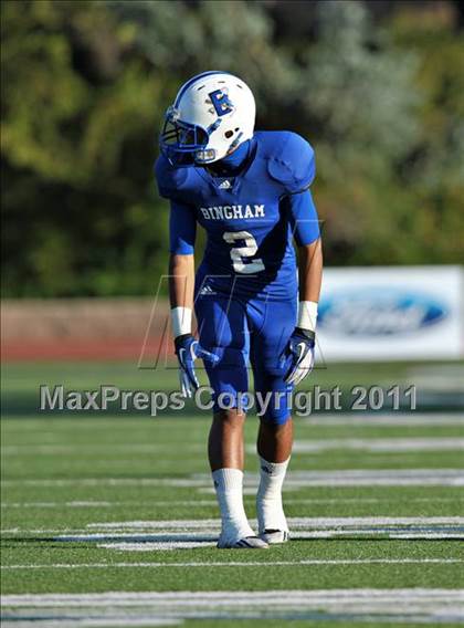 Thumbnail 1 in Bingham vs. Orange Lutheran (Mission Viejo Football Classic) photogallery.