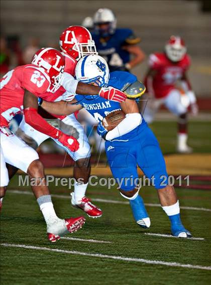 Thumbnail 2 in Bingham vs. Orange Lutheran (Mission Viejo Football Classic) photogallery.
