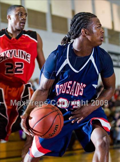 Thumbnail 1 in Modesto Christian vs. Skyline  (Modesto Christian Holiday Hoops) photogallery.