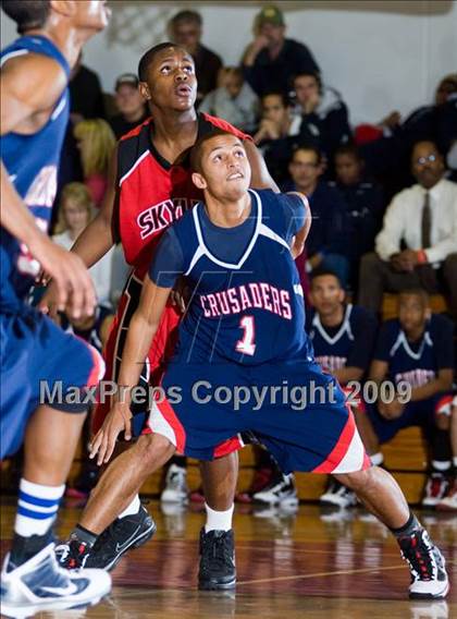 Thumbnail 1 in Modesto Christian vs. Skyline  (Modesto Christian Holiday Hoops) photogallery.