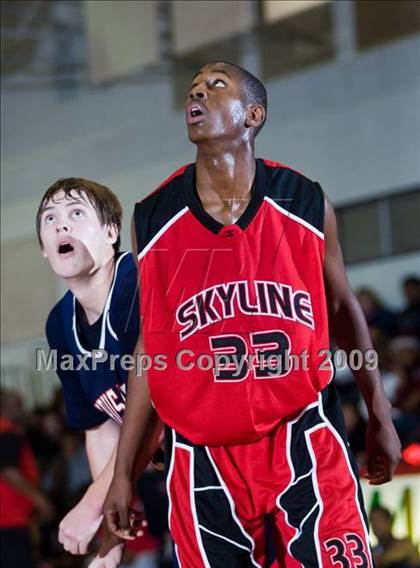 Thumbnail 1 in Modesto Christian vs. Skyline  (Modesto Christian Holiday Hoops) photogallery.