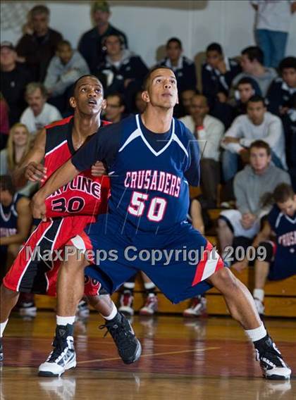 Thumbnail 2 in Modesto Christian vs. Skyline  (Modesto Christian Holiday Hoops) photogallery.