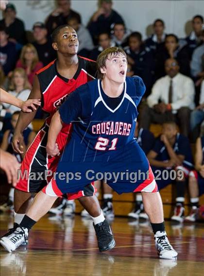 Thumbnail 2 in Modesto Christian vs. Skyline  (Modesto Christian Holiday Hoops) photogallery.