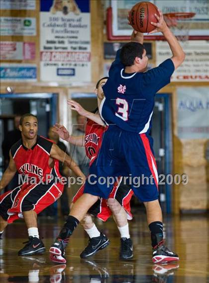 Thumbnail 3 in Modesto Christian vs. Skyline  (Modesto Christian Holiday Hoops) photogallery.