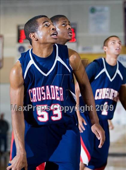 Thumbnail 1 in Modesto Christian vs. Skyline  (Modesto Christian Holiday Hoops) photogallery.