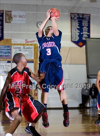 Thumbnail 3 in Modesto Christian vs. Skyline  (Modesto Christian Holiday Hoops) photogallery.