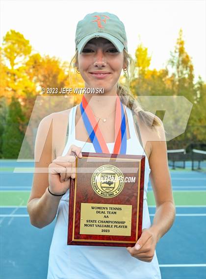 Thumbnail 1 in NCHSAA 2A Dual Team Tennis Championship photogallery.