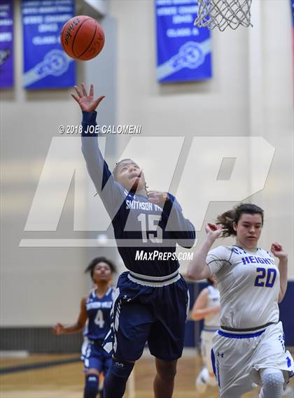 Thumbnail 2 in Smithson Valley vs Alamo Heights (SAISD Basketball Tournament) photogallery.