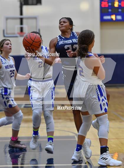 Thumbnail 3 in Smithson Valley vs Alamo Heights (SAISD Basketball Tournament) photogallery.