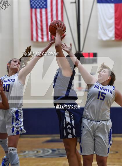 Thumbnail 3 in Smithson Valley vs Alamo Heights (SAISD Basketball Tournament) photogallery.