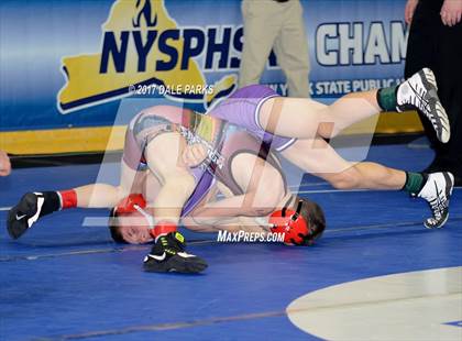 Thumbnail 1 in NYSPHSAA Wrestling Championships (Div.2 - 106 lb. Champ) photogallery.