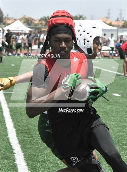 Thumbnail 1 in Orange Lutheran vs. Edison (Battle at the Beach 7-on-7) photogallery.
