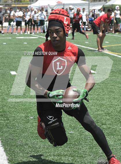 Thumbnail 2 in Orange Lutheran vs. Edison (Battle at the Beach 7-on-7) photogallery.