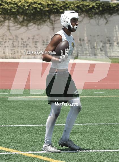 Thumbnail 1 in Orange Lutheran vs. Edison (Battle at the Beach 7-on-7) photogallery.