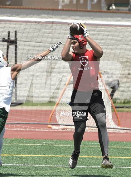 Thumbnail 2 in Orange Lutheran vs. Edison (Battle at the Beach 7-on-7) photogallery.