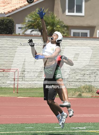 Thumbnail 3 in Orange Lutheran vs. Edison (Battle at the Beach 7-on-7) photogallery.