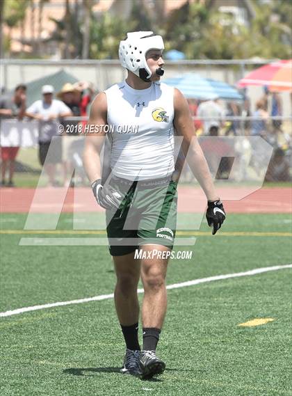 Thumbnail 2 in Orange Lutheran vs. Edison (Battle at the Beach 7-on-7) photogallery.