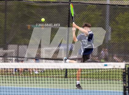 Thumbnail 2 in  Community School of Davidson vs. Raleigh Charter (NCHSAA 2A Men's Tennis Individuals Doubles State Championships - Finals) photogallery.