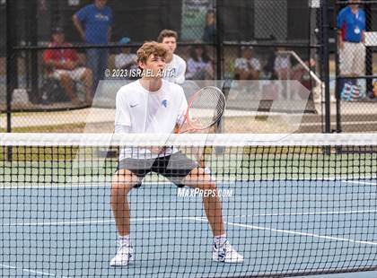 Thumbnail 1 in  Community School of Davidson vs. Raleigh Charter (NCHSAA 2A Men's Tennis Individuals Doubles State Championships - Finals) photogallery.