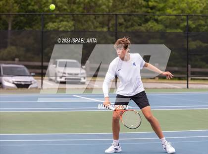 Thumbnail 1 in  Community School of Davidson vs. Raleigh Charter (NCHSAA 2A Men's Tennis Individuals Doubles State Championships - Finals) photogallery.
