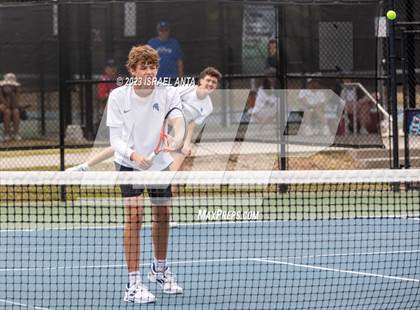 Thumbnail 3 in  Community School of Davidson vs. Raleigh Charter (NCHSAA 2A Men's Tennis Individuals Doubles State Championships - Finals) photogallery.