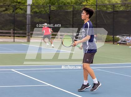 Thumbnail 2 in  Community School of Davidson vs. Raleigh Charter (NCHSAA 2A Men's Tennis Individuals Doubles State Championships - Finals) photogallery.