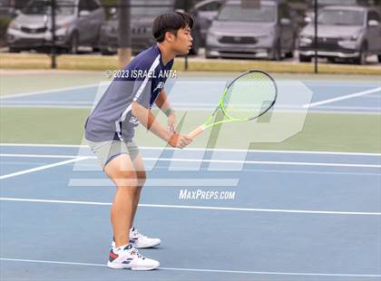 Thumbnail 3 in  Community School of Davidson vs. Raleigh Charter (NCHSAA 2A Men's Tennis Individuals Doubles State Championships - Finals) photogallery.