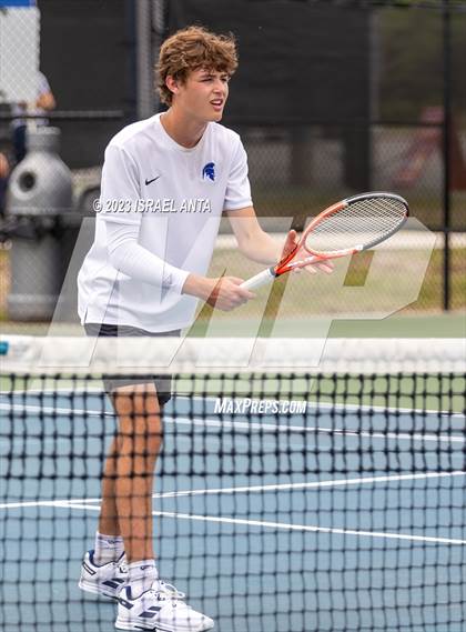 Thumbnail 3 in  Community School of Davidson vs. Raleigh Charter (NCHSAA 2A Men's Tennis Individuals Doubles State Championships - Finals) photogallery.