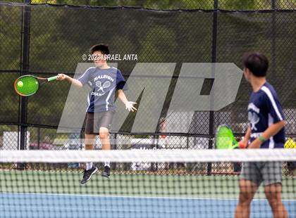 Thumbnail 2 in  Community School of Davidson vs. Raleigh Charter (NCHSAA 2A Men's Tennis Individuals Doubles State Championships - Finals) photogallery.