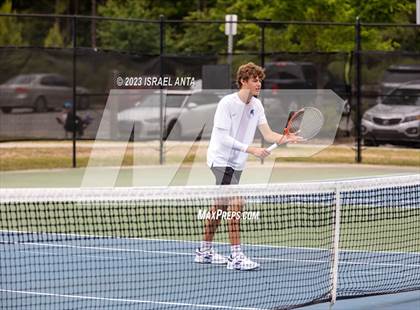 Thumbnail 3 in  Community School of Davidson vs. Raleigh Charter (NCHSAA 2A Men's Tennis Individuals Doubles State Championships - Finals) photogallery.