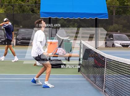 Thumbnail 3 in  Community School of Davidson vs. Raleigh Charter (NCHSAA 2A Men's Tennis Individuals Doubles State Championships - Finals) photogallery.